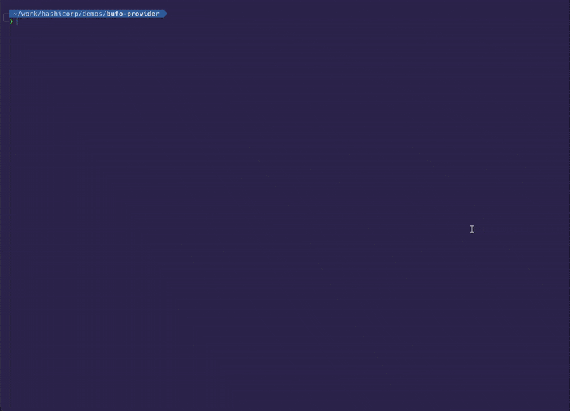 terminal output of terraform apply